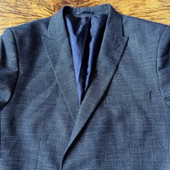Boohoo Man Blazer Mens Sz 40 Blue Double Breasted Sport Coat Jacket - Picture 7 of 11